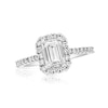 Thumbnail Image 1 of Previously Owned - 1-7/8 CT. T.W. Emerald-Cut Diamond Frame Engagement Ring in 14K White Gold