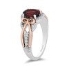 Thumbnail Image 2 of Previously Owned - Enchanted Disney Snow White Garnet and 1/6 CT. T.W. Diamond Ring in Sterling Silver/10K Rose Gold