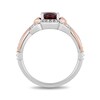 Thumbnail Image 3 of Previously Owned - Enchanted Disney Snow White Garnet and 1/6 CT. T.W. Diamond Ring in Sterling Silver/10K Rose Gold