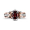 Thumbnail Image 4 of Previously Owned - Enchanted Disney Snow White Garnet and 1/6 CT. T.W. Diamond Ring in Sterling Silver/10K Rose Gold