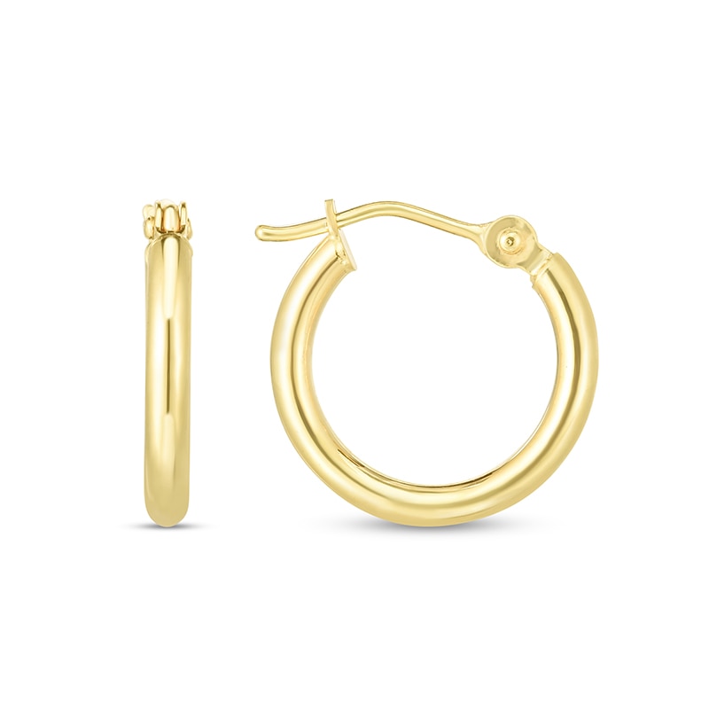Main Image 1 of Previously Owned - 15.0mm Tube Hoop Earrings in 14K Gold