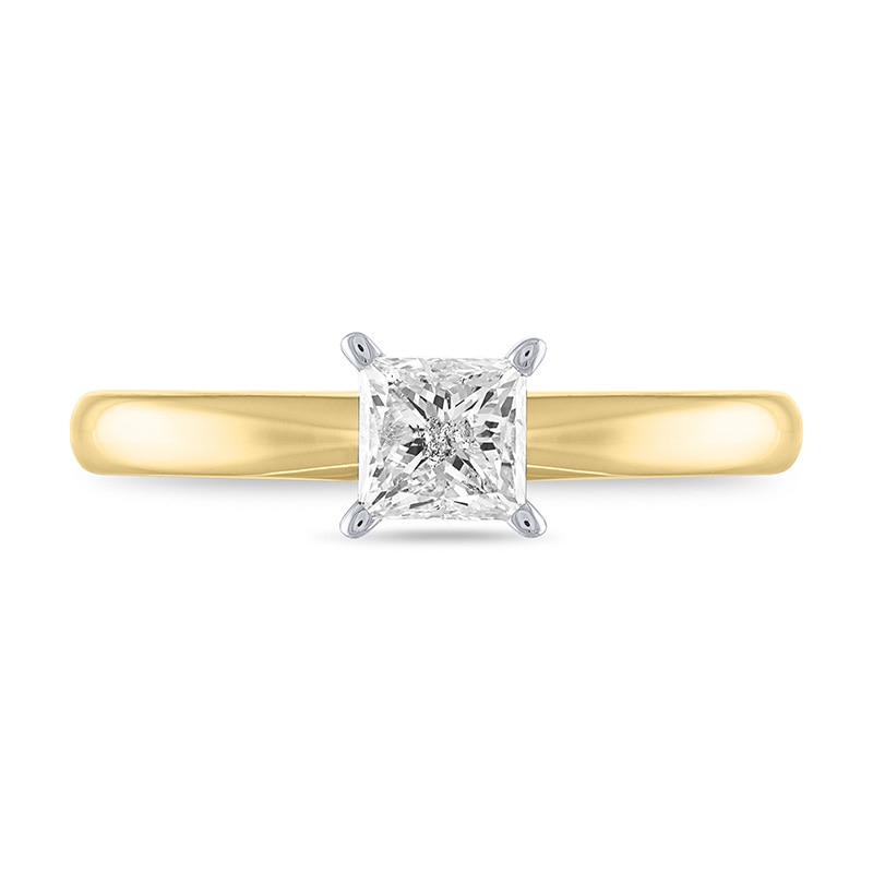 Previously Owned - 1/3 CT. Princess-Cut Diamond Solitaire Engagement Ring in 14K Gold (I/I2)