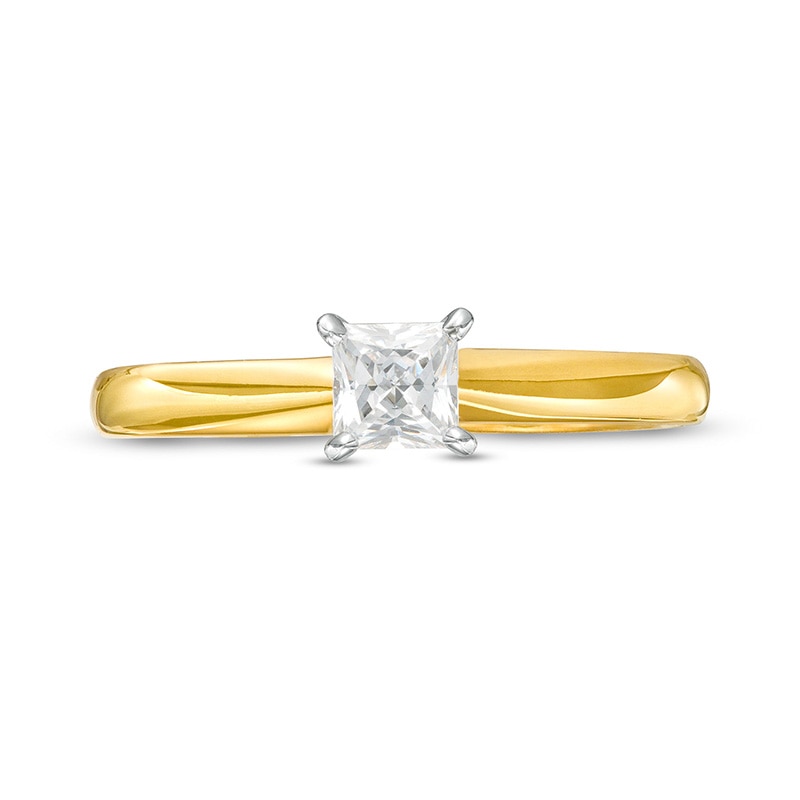 Previously Owned - 1/3 CT. Princess-Cut Diamond Solitaire Engagement Ring in 14K Gold (I/I2)