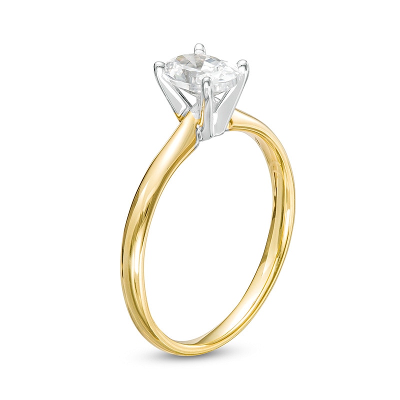 Main Image 3 of Previously Owned - 1 CT. Oval Diamond Solitaire Engagement Ring in 14K Gold (I/I2)