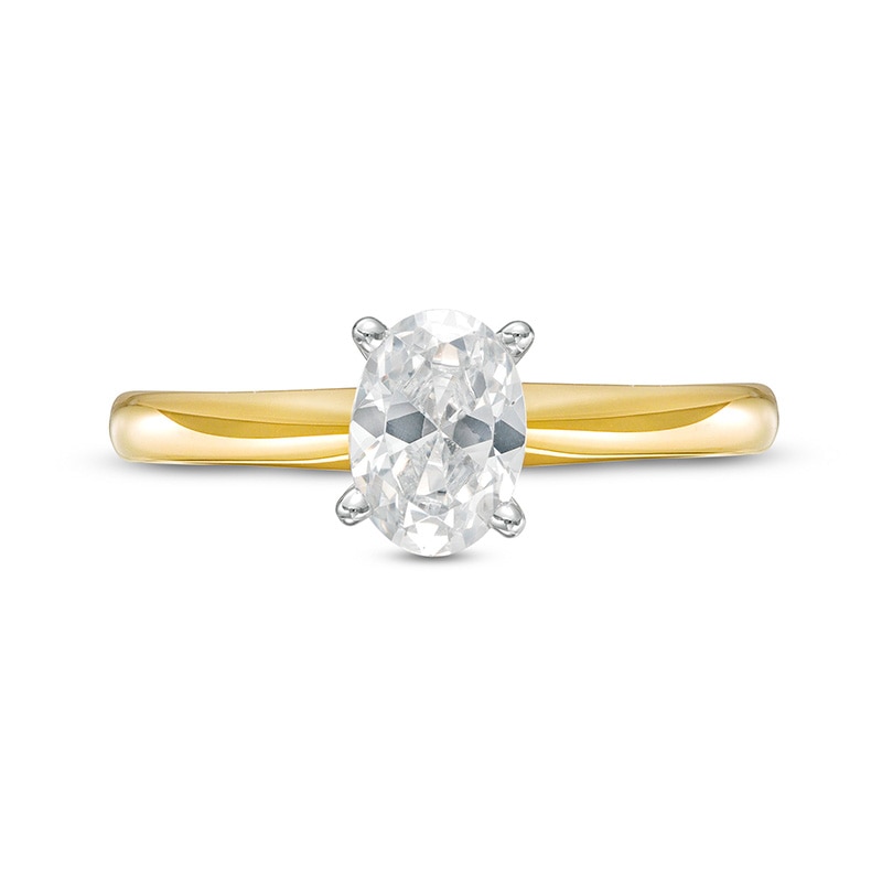 Main Image 4 of Previously Owned - 1 CT. Oval Diamond Solitaire Engagement Ring in 14K Gold (I/I2)