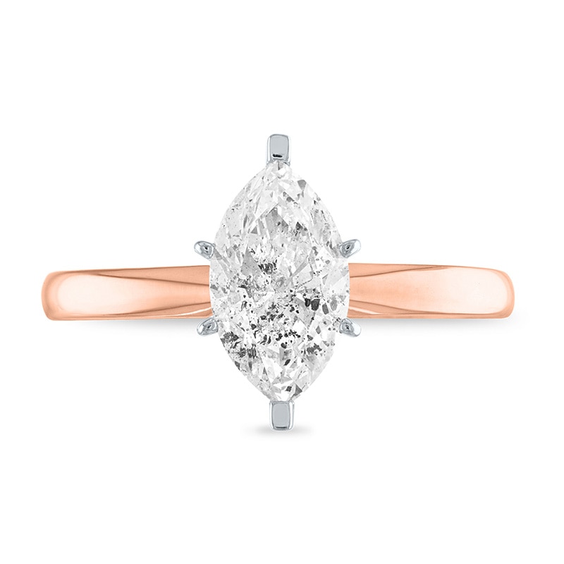 Main Image 1 of Previously Owned - 1 CT. Marquise Diamond Solitaire Engagement Ring in 14K Rose Gold (I/I2)
