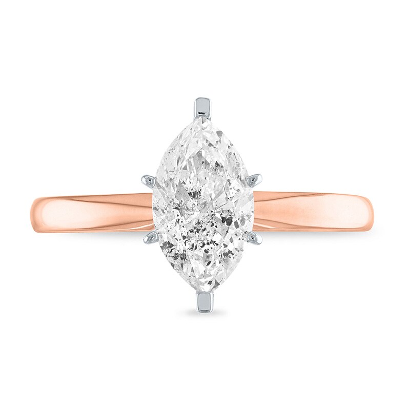 Main Image 2 of Previously Owned - 1 CT. Marquise Diamond Solitaire Engagement Ring in 14K Rose Gold (I/I2)