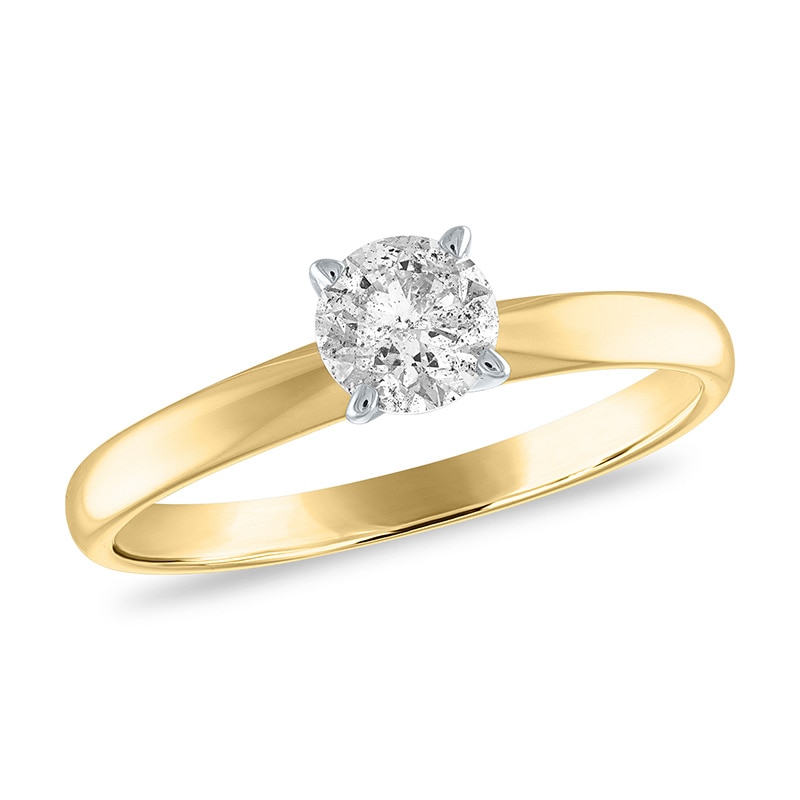 Main Image 1 of Previously Owned - 1/2 CT. Diamond Solitaire Engagement Ring in 14K Gold (J/I3)