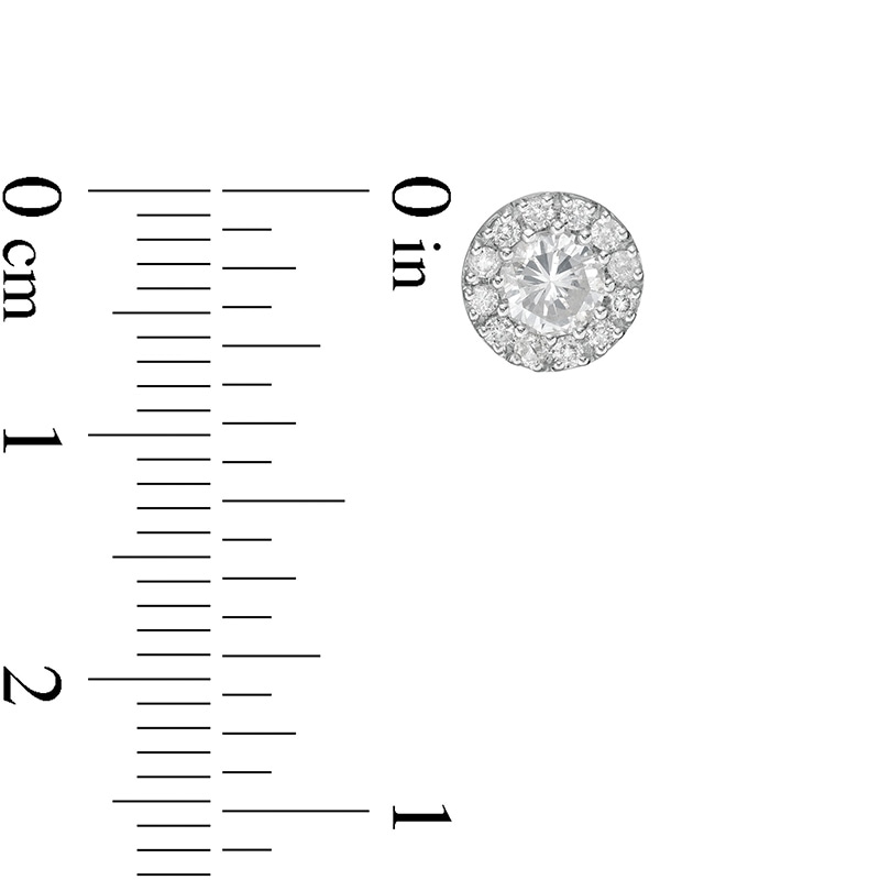 Main Image 3 of Previously Owned - 7/8 CT. T.W. Diamond Frame Stud Earrings in 10K White Gold
