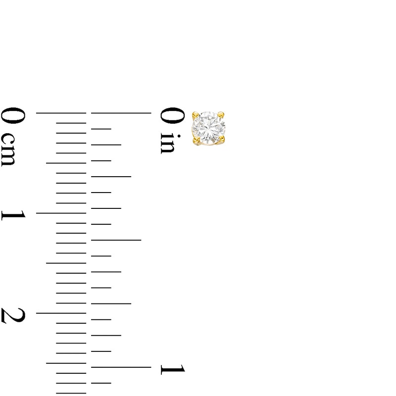 Main Image 4 of Previously Owned - 1/2 CT. T.W. Diamond Solitaire Pendant and Stud Earrings Set in 10K Gold