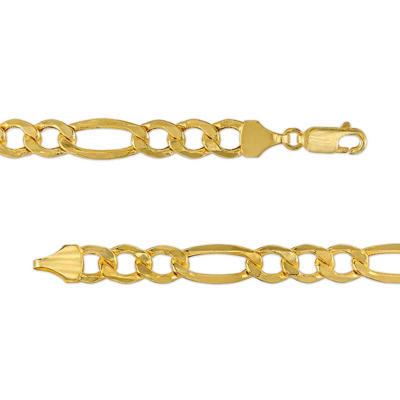 Main Image 3 of Previously Owned - Men's 7.2mm Figaro Chain Necklace in Hollow 14K Gold - 22"