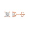 Thumbnail Image 2 of Previously Owned - 1/4 CT. T.W. Princess-Cut Diamond Stud Earrings in 14K Rose Gold