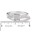 Thumbnail Image 3 of Previously Owned - 1/8 CT. T.W. Multi-Diamond Square Collar Ring in 10K White Gold