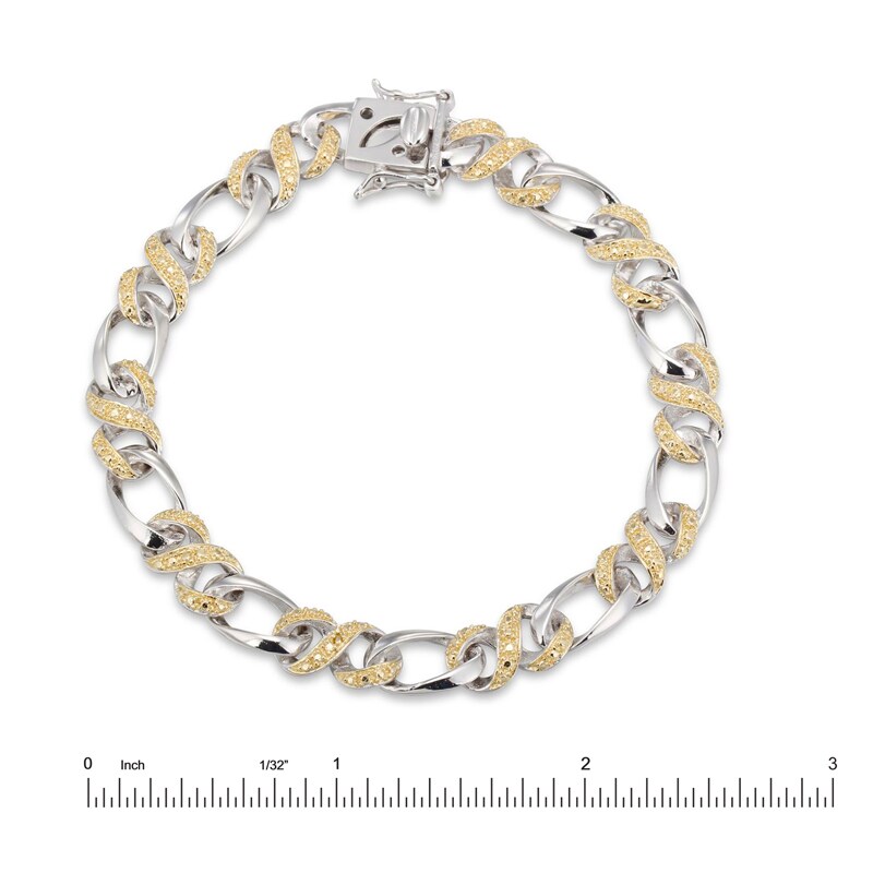 Main Image 2 of Previously Owned - Yellow Diamond Accent Infinity Braid Bracelet in Sterling Silver and 18K Gold Plate - 7.25"