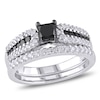 Thumbnail Image 1 of Previously Owned - 1 CT. T.W.  Black and White Diamond Bridal Set in Sterling Silver