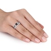 Thumbnail Image 3 of Previously Owned - 1 CT. T.W.  Black and White Diamond Bridal Set in Sterling Silver