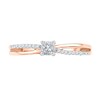 Thumbnail Image 2 of Previously Owned - 1/8 CT. T.W. Princess-Cut Diamond Split Shank Promise Ring in 10K Rose Gold