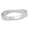 Thumbnail Image 1 of Previously Owned - 1/20 CT. T.W. Diamond Criss-Cross Midi Ring in Sterling Silver