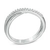 Thumbnail Image 2 of Previously Owned - 1/20 CT. T.W. Diamond Criss-Cross Midi Ring in Sterling Silver