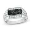 Thumbnail Image 1 of Previously Owned - 1/2 CT. T.W.  Black and White Diamond Ring in Sterling Silver