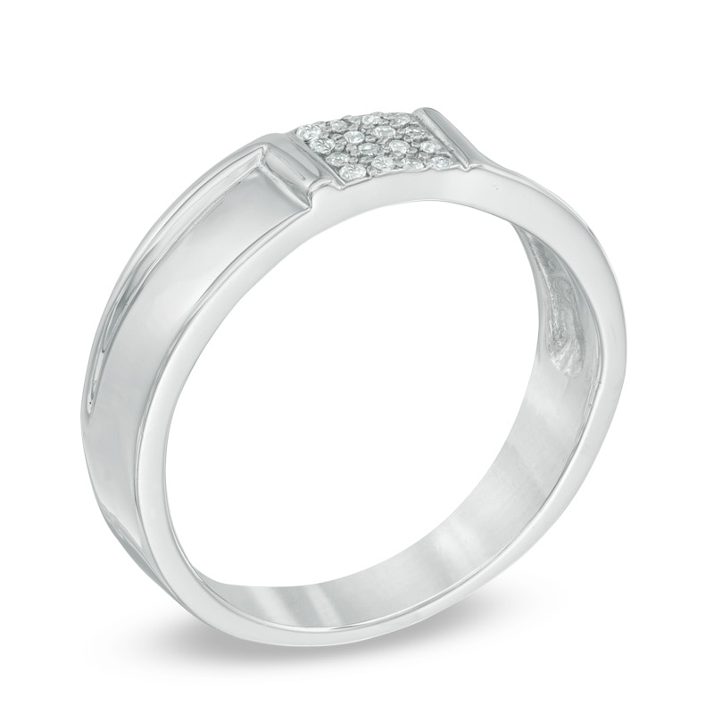 Main Image 2 of Previously Owned - 1/10 CT. T.W. Diamond Wedding Band in Sterling Silver