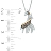 Thumbnail Image 2 of Previously Owned - 1/6 CT. T.W.  Champagne and White Diamond Loving Giraffe Pendant in Sterling Silver and 14K Gold