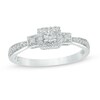 Thumbnail Image 1 of Previously Owned - 1/10 CT. T.W. Diamond Square Frame Three Stone Promise Ring in 10K White Gold