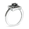 Thumbnail Image 2 of Previously Owned - 1 CT. T.W. Black Diamond Square Frame Ring in Sterling Silver
