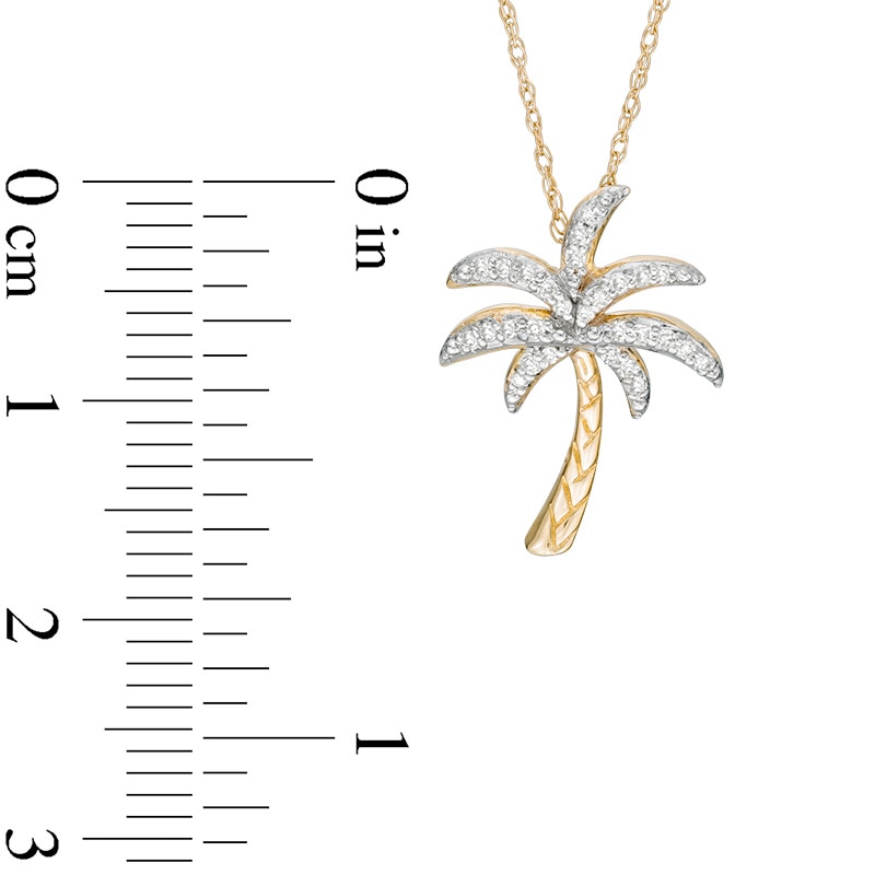 Main Image 2 of Previously Owned - 1/10 CT. T.W. Diamond Palm Tree Pendant in 10K Gold