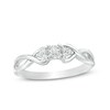 Thumbnail Image 1 of Previously Owned - 1/15 CT. T.W. Diamond Tri-Sides Infinity Shank Promise Ring in Sterling Silver