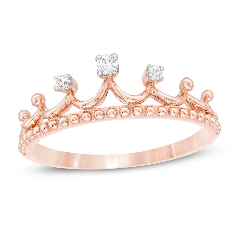 Main Image 1 of Previously Owned - 1/20 CT. T.W. Diamond Tiara Ring in 10K Rose Gold
