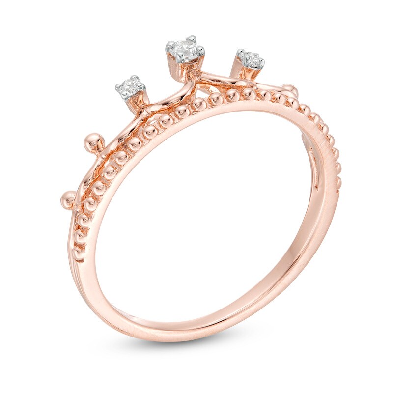 Main Image 3 of Previously Owned - 1/20 CT. T.W. Diamond Tiara Ring in 10K Rose Gold