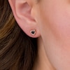 Thumbnail Image 2 of Previously Owned - 1/4 CT. T.W. Black Diamond Solitaire Heart Stud Earrings in 10K Rose Gold