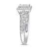 Thumbnail Image 3 of Previously Owned - 1/5 CT. T.W. Diamond Square Frame Vintage-Style Promise Ring in Sterling Silver