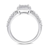 Thumbnail Image 4 of Previously Owned - 1/5 CT. T.W. Diamond Square Frame Vintage-Style Promise Ring in Sterling Silver