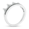 Thumbnail Image 3 of Previously Owned - 1/20 CT. T.W.  Black and White Diamond Crown Ring in Sterling Silver