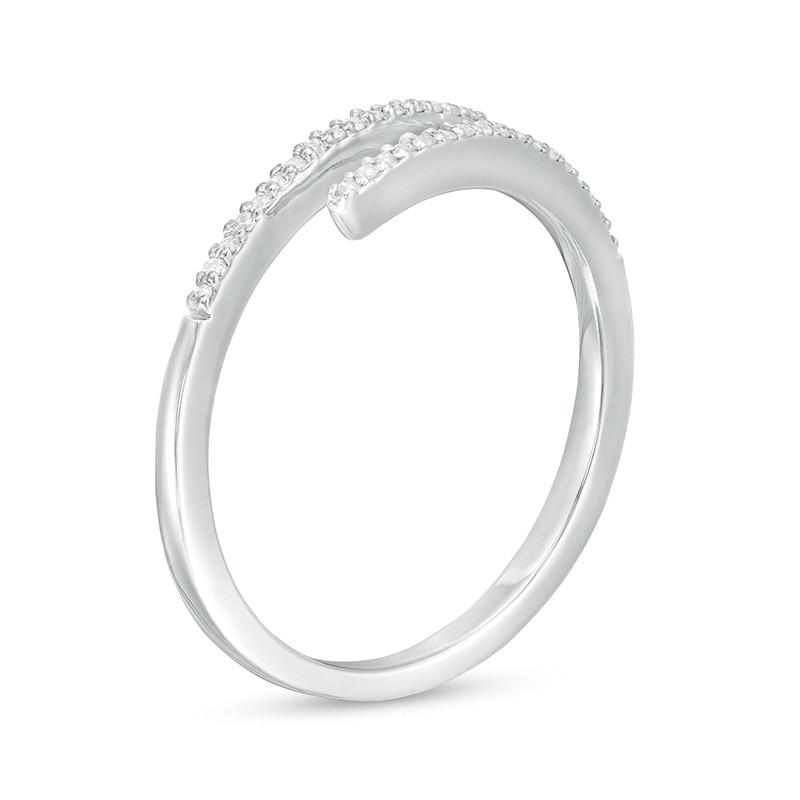 Main Image 3 of Previously Owned - 1/10 CT. T.W. Diamond Wrap Ring in Sterling Silver