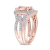 Thumbnail Image 2 of Previously Owned - Cushion-Cut Morganite and 1/4 CT. T.W. Diamond Frame Bridal Set in 10K Rose Gold