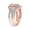 Thumbnail Image 2 of Previously Owned - Cushion-Cut Morganite and 1/4 CT. T.W. Diamond Frame Bridal Set in 10K Rose Gold