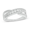 Thumbnail Image 1 of Previously Owned - 1/2 CT. T.W. Diamond Criss-Cross Split Shank Ring in 10K White Gold