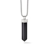 Thumbnail Image 1 of Previously Owned - Bulova Jewelry Onyx Obelisk Pendant in Stainless Steel - 28"