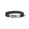 Thumbnail Image 1 of Previously Owned - Bulova Jewelry 1.57mm Black Leather Bracelet with Stainless Steel Clasp - 8.5"