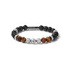 Thumbnail Image 1 of Previously Owned - Bulova Jewelry 8.3mm Tiger's Eye, Lava Stone and Stainless Steel Bead Bracelet - 7.75"