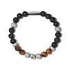 Thumbnail Image 2 of Previously Owned - Bulova Jewelry 8.3mm Tiger's Eye, Lava Stone and Stainless Steel Bead Bracelet - 7.75"