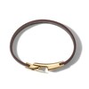 Thumbnail Image 2 of Previously Owned - Bulova Jewelry 1.57mm Brown Leather Bracelet with Yellow IP Stainless Steel Clasp - 8.5"