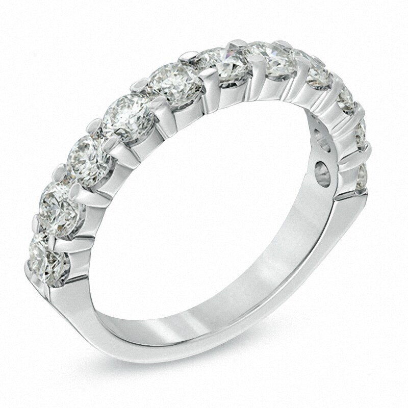 Main Image 2 of Previously Owned - 1-1/2 CT. T.W. Diamond Anniversary Band in 14K White Gold