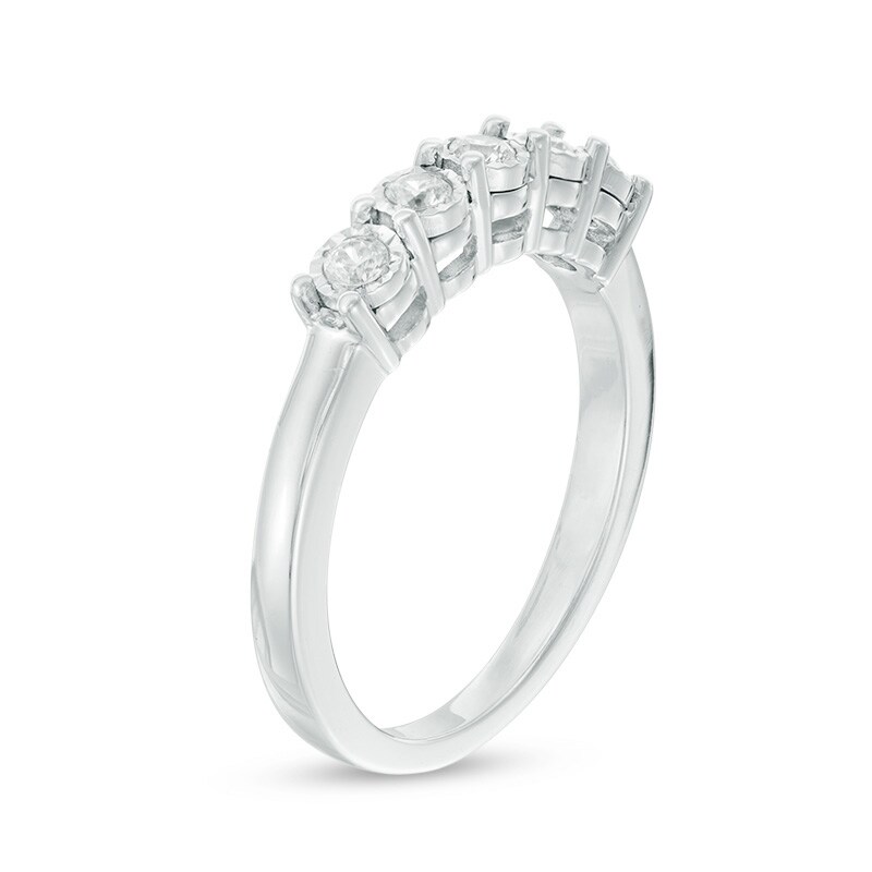 Main Image 2 of Previously Owned - 1/5 CT. T.W. Diamond Five Stone Anniversary Band in 10K White Gold