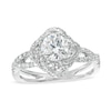 Thumbnail Image 1 of Previously Owned - 1-1/4  CT. T.W. Diamond Swirl Frame Split Shank Engagement Ring in 14K White Gold