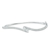 Thumbnail Image 1 of Previously Owned - Ever Us® 1/2 CT. T.W. Two-Stone Diamond Bypass Bangle in 14K White Gold