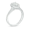 Thumbnail Image 3 of Previously Owned - 3/4 CT. T.W. Composite Diamond Pear-Shaped Frame Engagement Ring in 10K White Gold